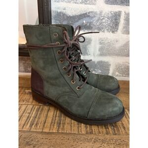 UGG Kilmer Water Resistant Leather Lace Up Booties Combat Boots Side Zip Size 7